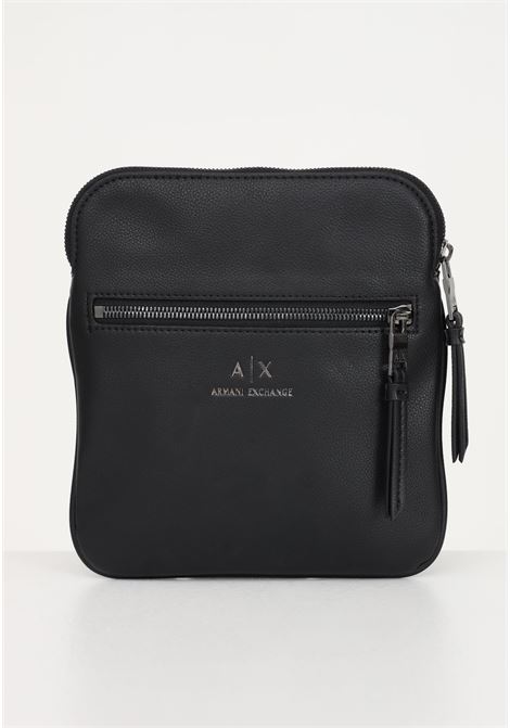 Black men's bag in eco-leather with front logo ARMANI EXCHANGE | 952391CC83000020